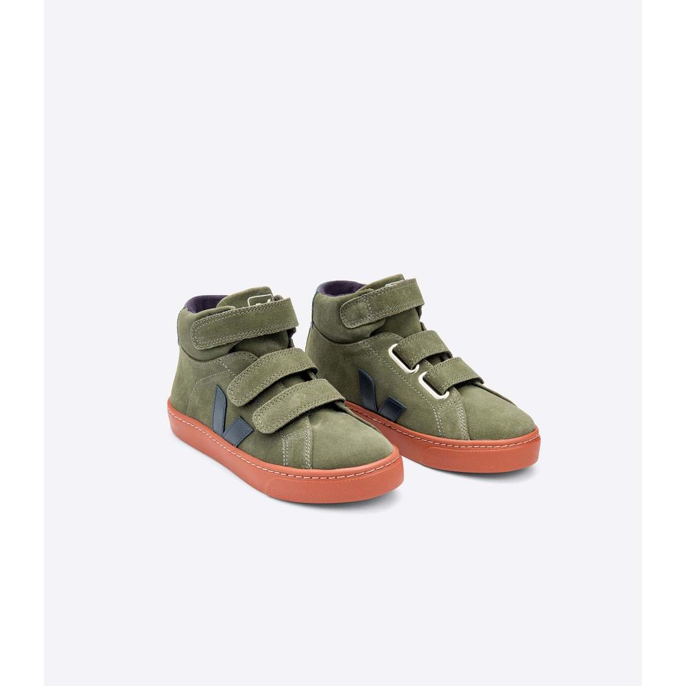 Kids' Veja ESPLAR MID SUEDE High Tops Olive | ZA 694XYU